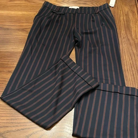 Anthropologie low rise striped flare pants, size 2, NWT - Picture 3 of 14